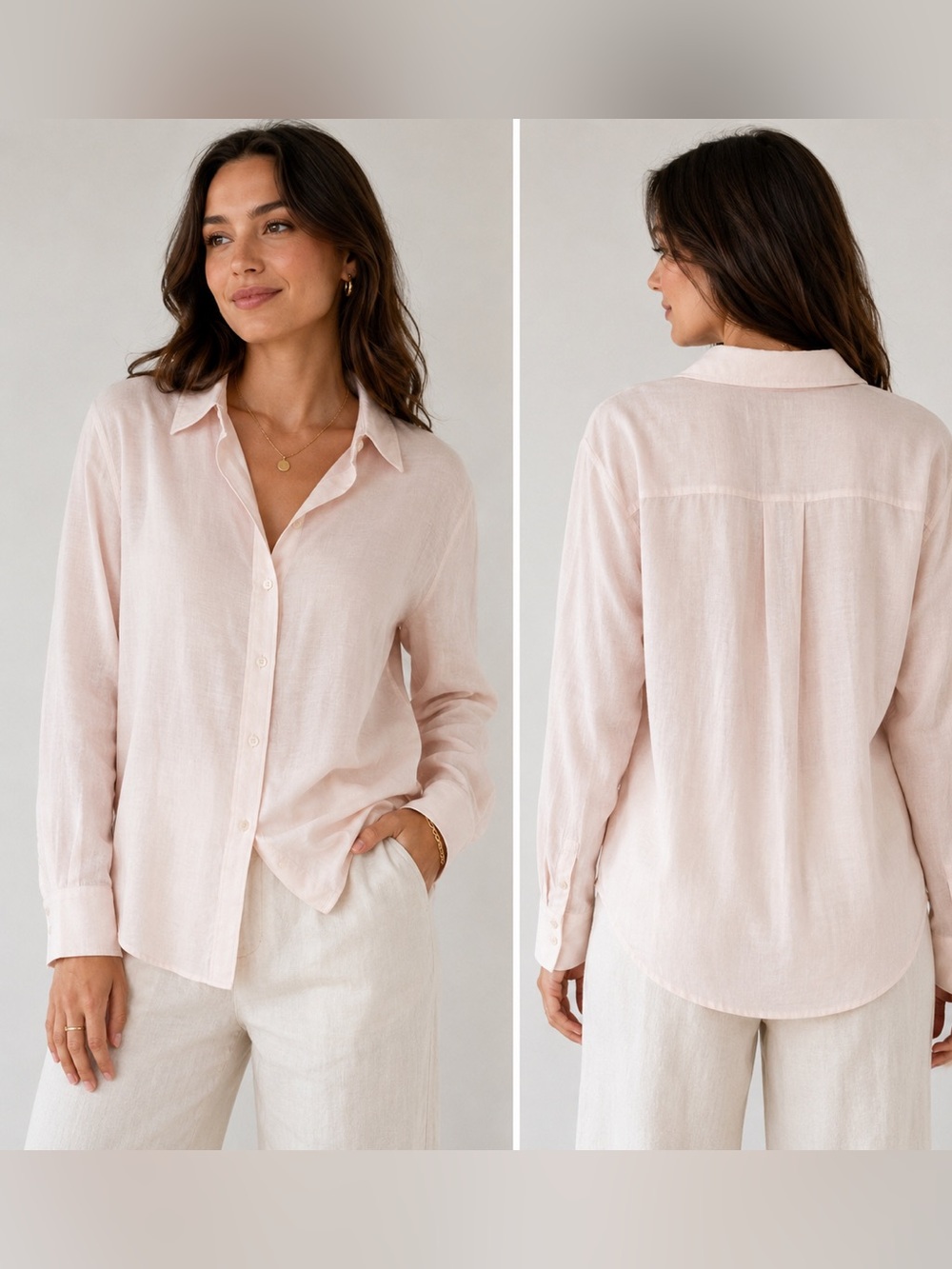 H&M Light Pink Women's Button-Down Shirt
